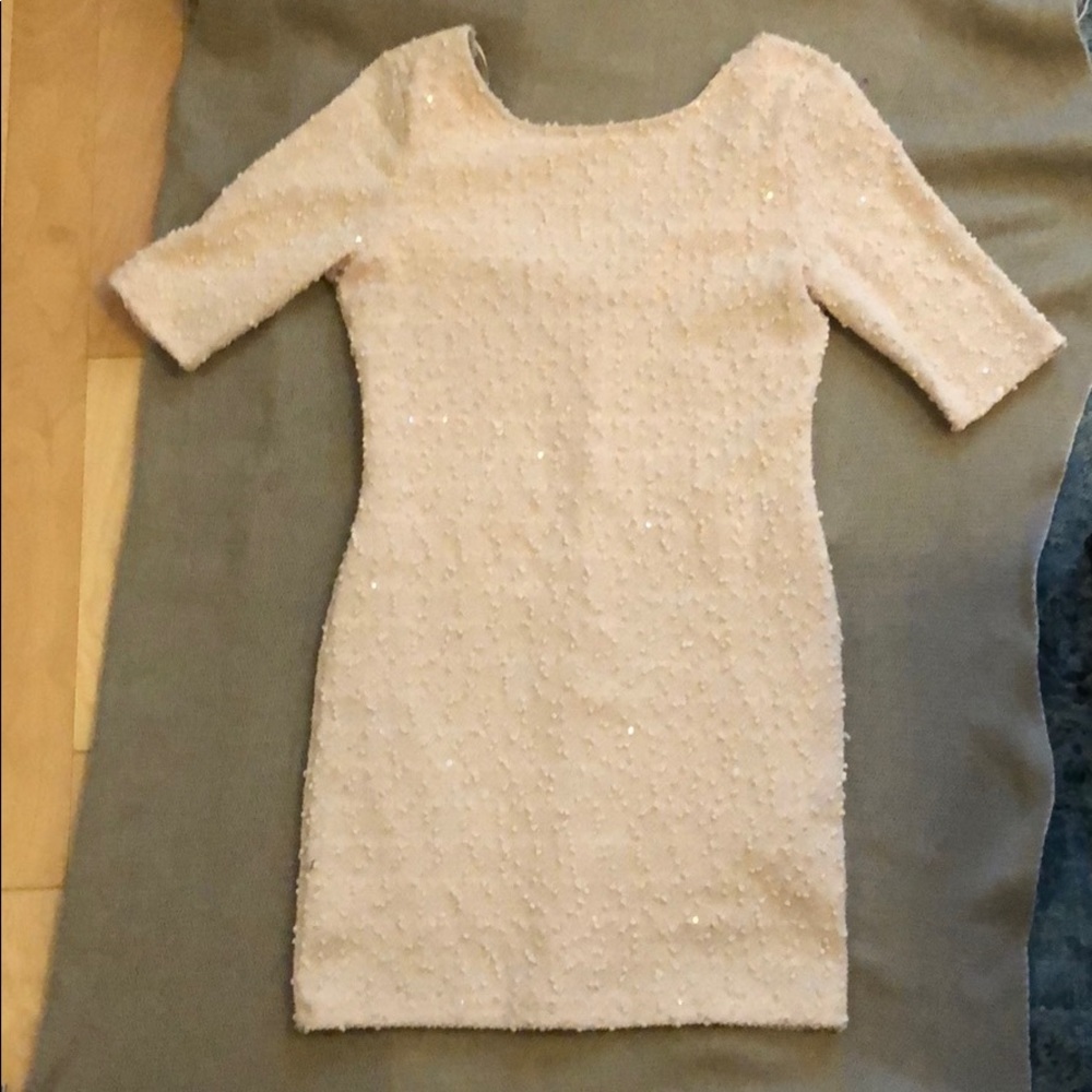 Forever 21 Cream Tweed/Sequined Dress